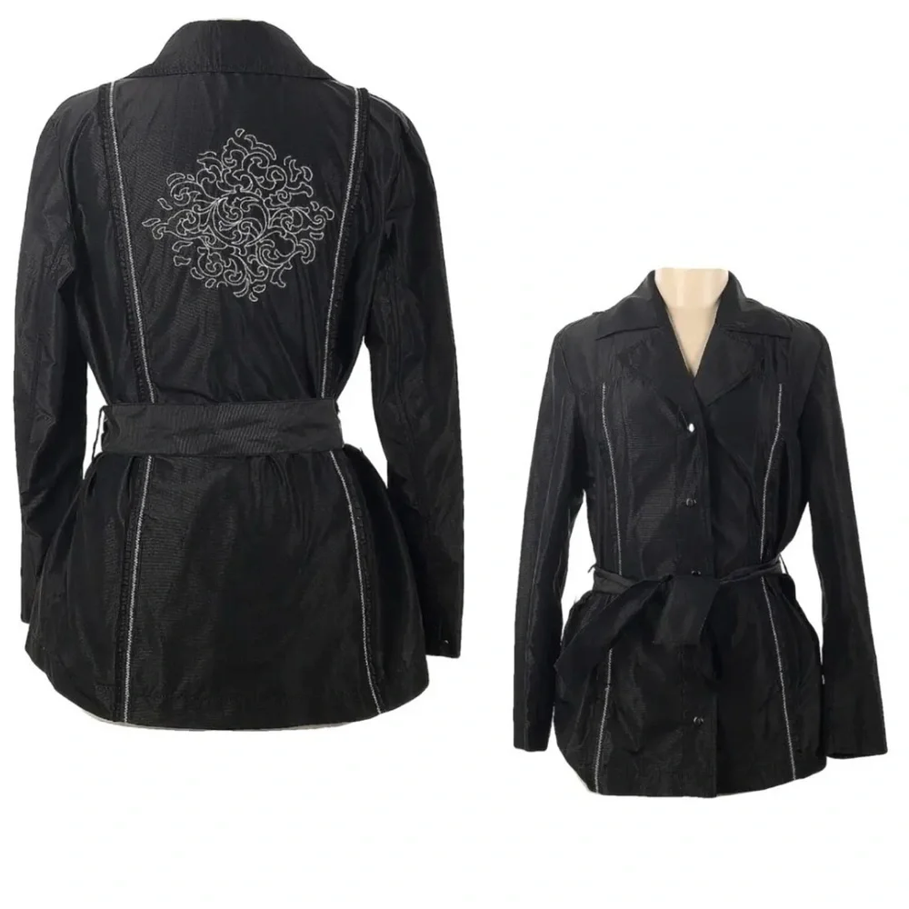 Chico’s Topper Julitta black lightweight windbreaker jacket size